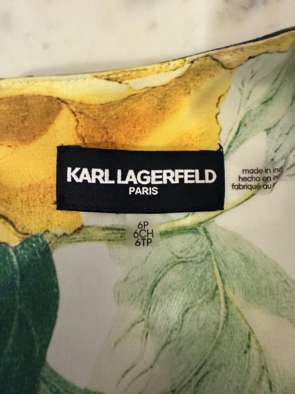 NWT Karl Lagerfeld Paris Petite Allover White Floral Midi Dress Size 6 P [jb] - Picture 8 of 9